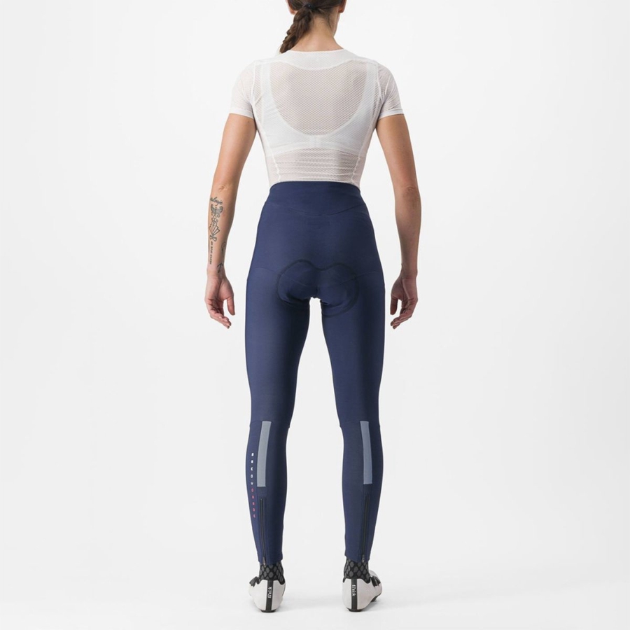 Leggins Castelli SORPASSO RoS W Mujer Azules Plateadas | 843679-DVC