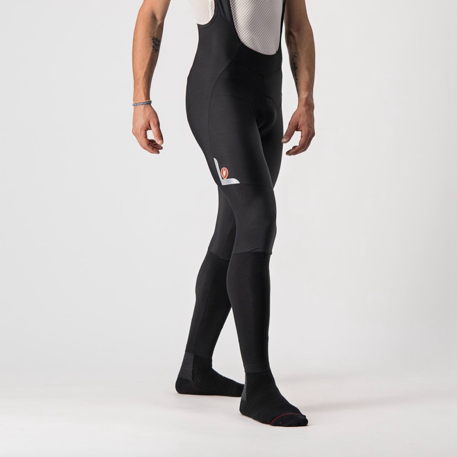 Medias Con Tirantes Castelli VELOCISSIMO 5 Hombre Negras Plateadas | 730894-BLZ