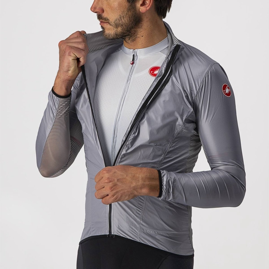 Proteccion Castelli ARIA SHELL Hombre Plateadas Gris | 408732-CJH