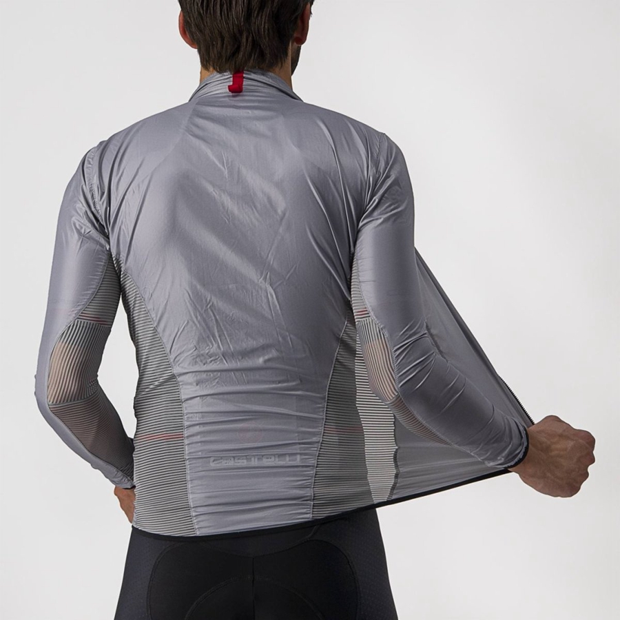 Proteccion Castelli ARIA SHELL Hombre Plateadas Gris | 408732-CJH