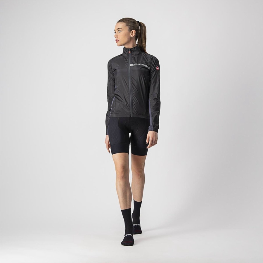 Proteccion Castelli SQUADRA STRETCH W Mujer Negras Gris Oscuro | 095732-XVK