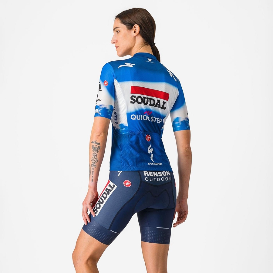 Short Castelli COMPETIZIONE W Mujer Azules Blancas | 571293-DRM