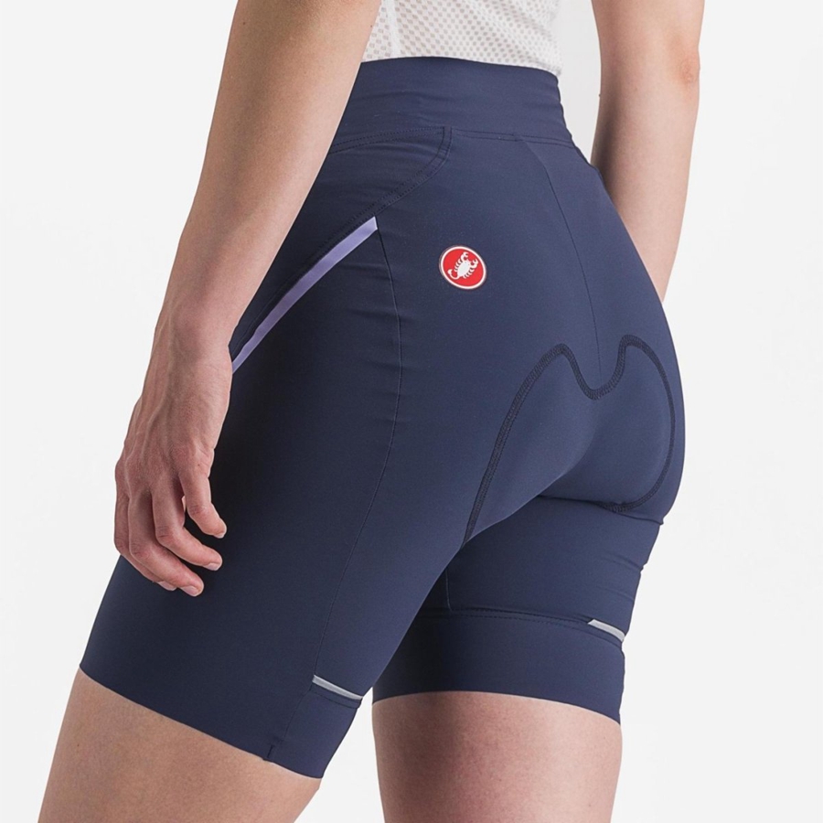 Short Castelli VELOCISSIMA 3 Mujer Azules Moradas Blancas | 743280-PQD