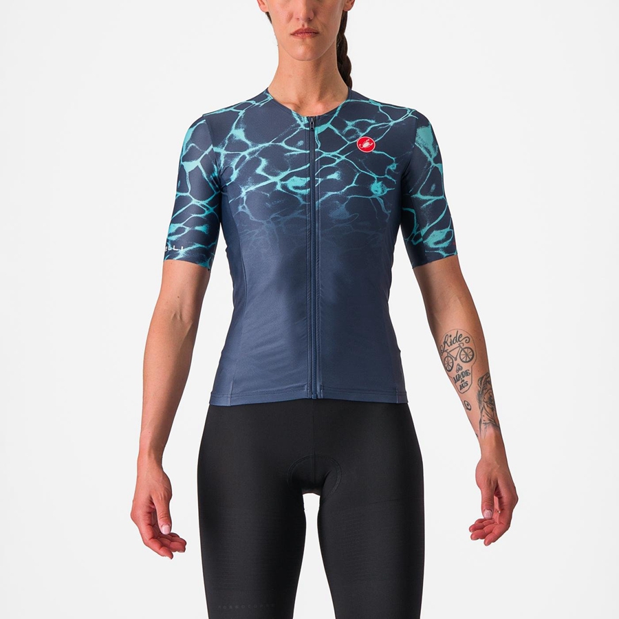 Trajes Castelli FREE SPEED 2 W RACE TOP Mujer Azules Turquesa Claro | 037165-NGM